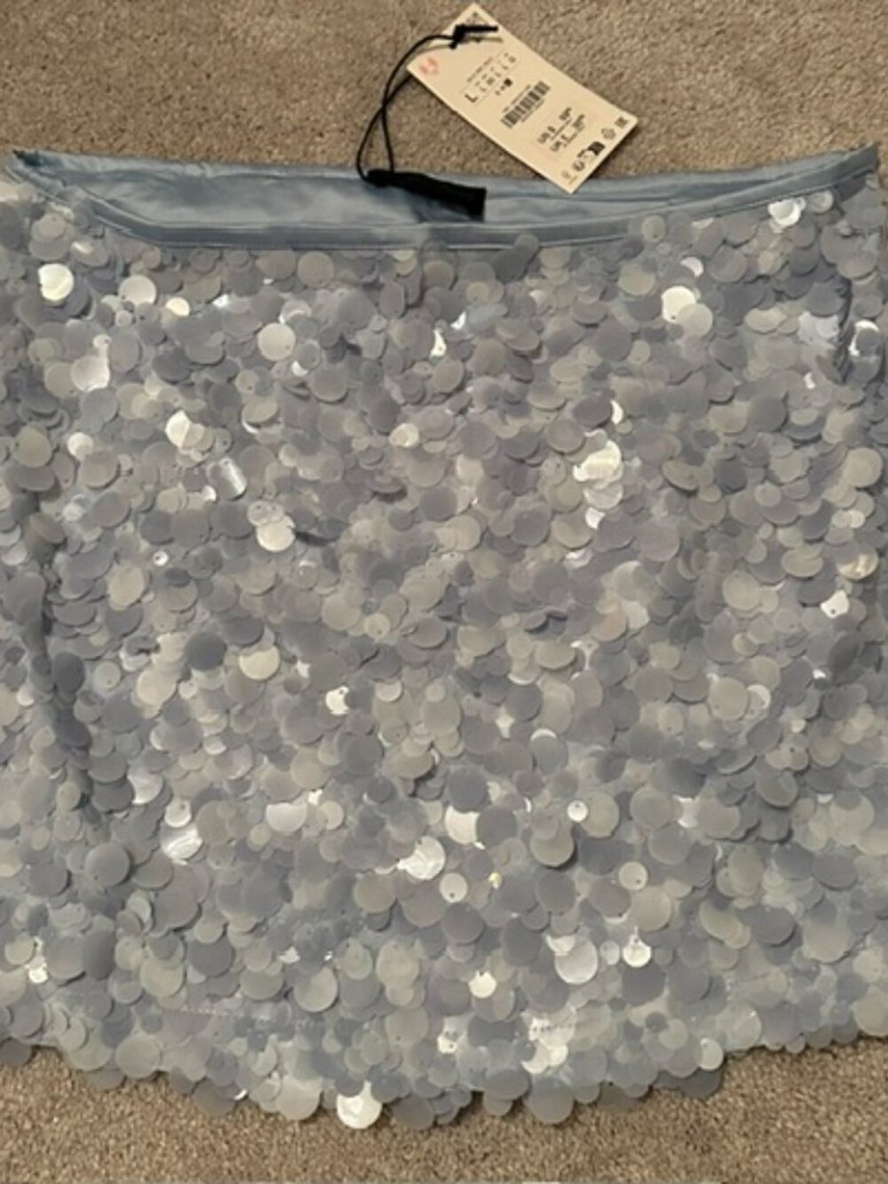 Zara Coin Sequin Mini Skirt | Icy Blue - Picture 5 of 5